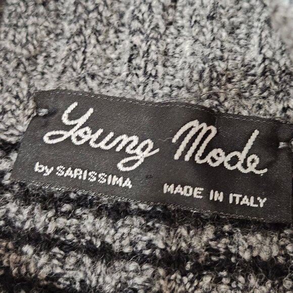Vintage Italian Cardigan Made Young Mode By Sarissima Striped Large Sweater - Picture 6 of 9
